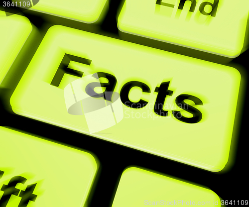 Image of Facts Keyboard Shows True Information And Data