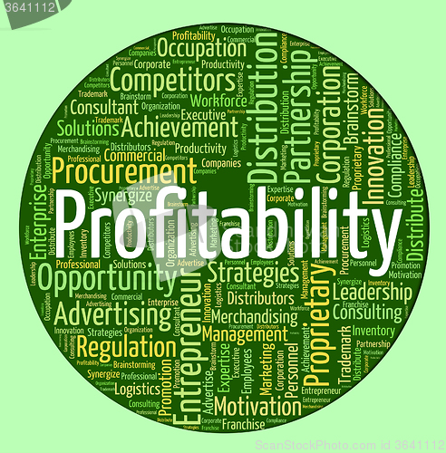Image of Profitability Word Indicates Bottom Line And Payback