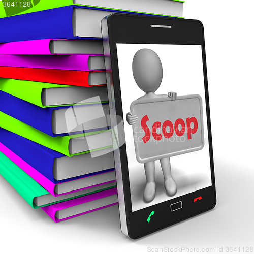 Image of Scoop Phone Means Exclusive Information Or Inside Story