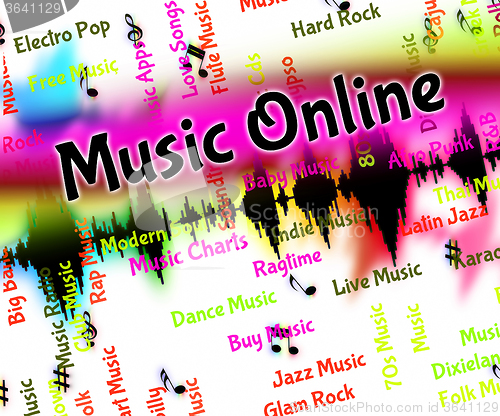 Image of Music Online Shows World Wide Web And Harmonies