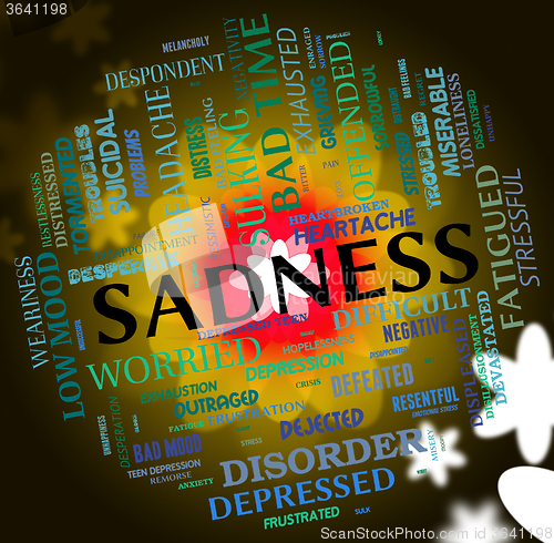 Image of Sadness Word Indicates Broken Hearted And Depressed