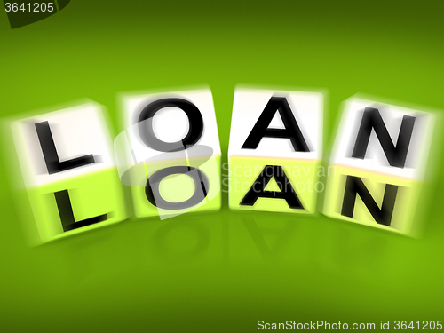 Image of Loan Blocks Displays Funding Lending or Loaning