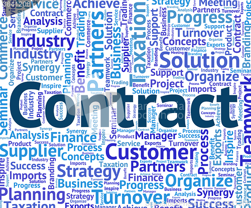 Image of Contract Word Represents Settlements Contracted And Agreements