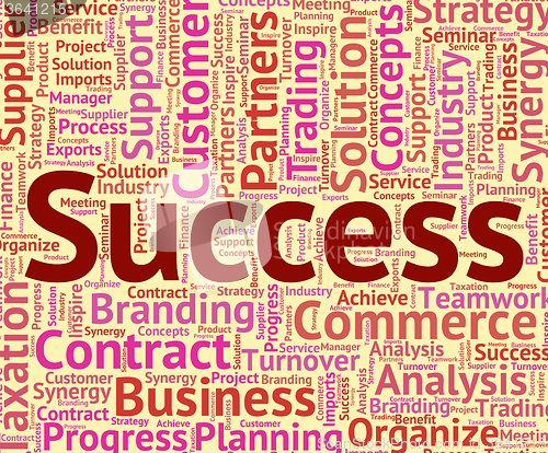 Image of Success Word Represents Winner Resolution And Wordclouds