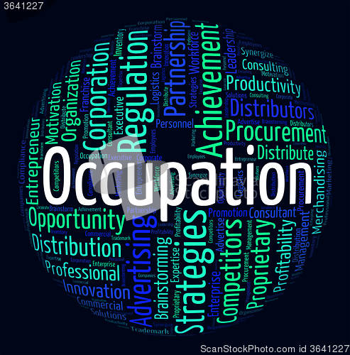 Image of Occupation Word Shows Line Of Work And Business