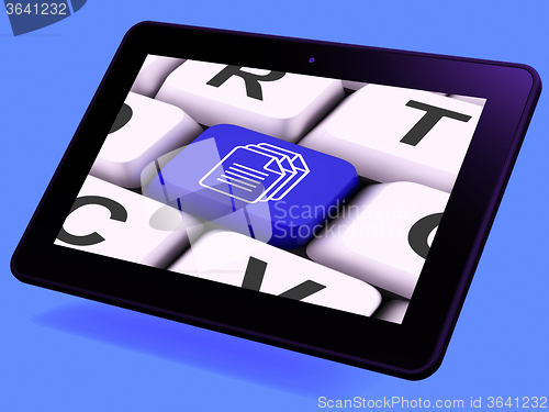 Image of  Files Key Tablet Shows Download Or Upload File