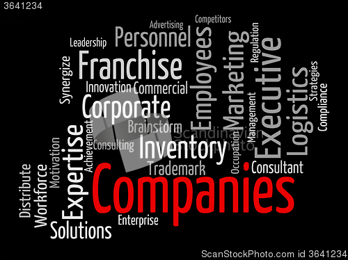 Image of Companies Word Indicates Corporations Wordcloud And Company