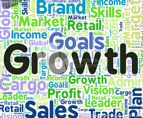 Image of Growth Word Indicates Gain Growing And Increase