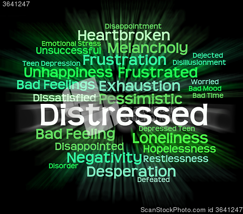 Image of Distressed Word Shows Distressing Desperate And Wordcloud