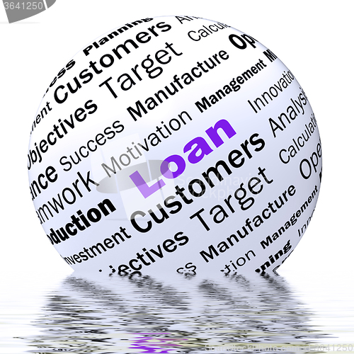 Image of Loan Sphere Definition Displays Bank Credit Or Funding