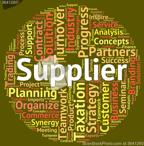 Image of Supplier Word Indicates Wholesale Supply And Wordclouds