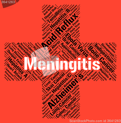Image of Meningitis Word Indicates Ill Health And Afflictions