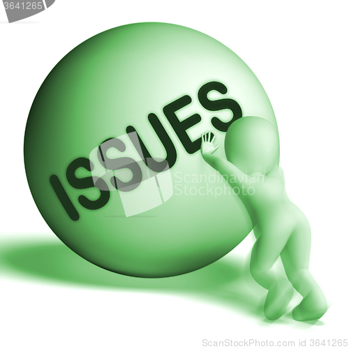 Image of Issues Uphill Sphere Shows Problems Difficulty Or Troubles