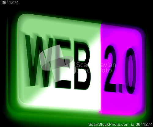 Image of Web 2.0 Sign Means Dynamic User WWW