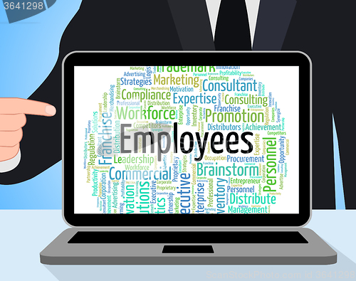 Image of Employees Word Represents Member Of Staff And Breadwinner