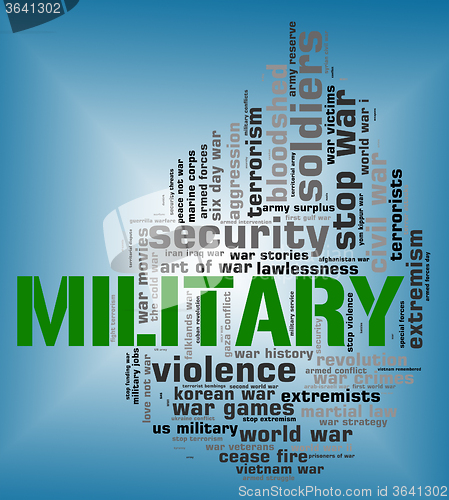 Image of Military Word Shows Armed Forces And Army