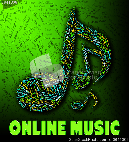 Image of Online Music Indicates World Wide Web And Audio