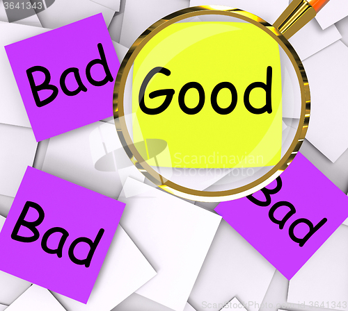 Image of Good Bad Post-It Papers Show Excellent Or Dreadful