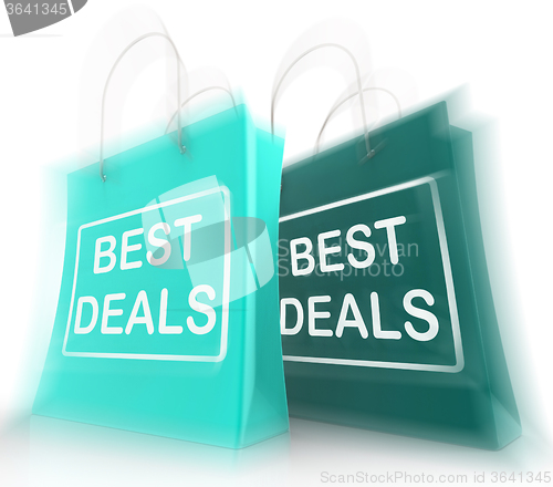 Image of Best Deals Shopping Bags Represent Bargains and Discounts