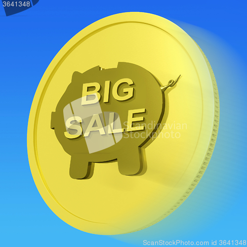 Image of Big Sale Gold Coin Means Huge Money Savings