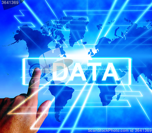 Image of Data Map Displays an Internet or Worldwide Database