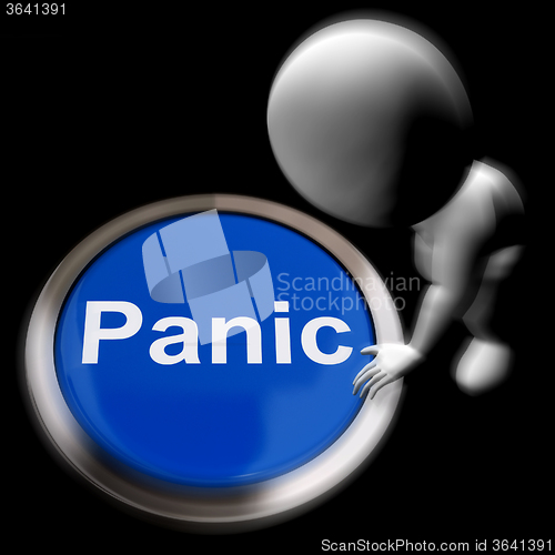 Image of Panic Pressed Shows Alarm Distress And Crisis