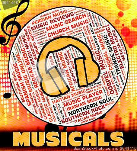 Image of Musicals Word Represents Sound Tracks And Audio