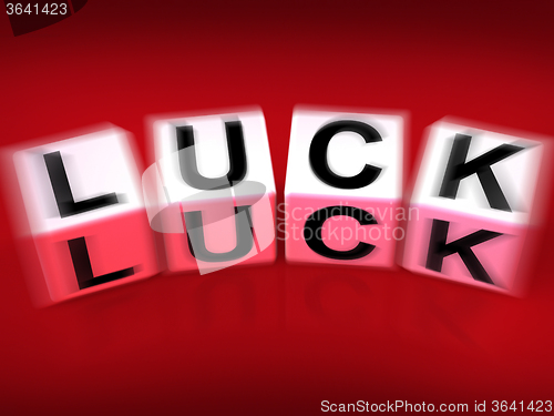 Image of Luck Blocks Displays Fortune Destiny or Luckiness