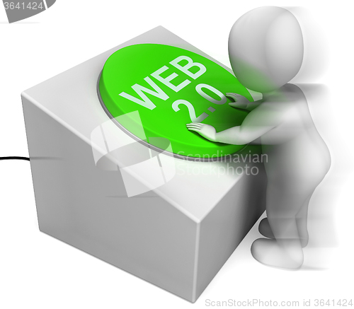 Image of Web 2.0 Pressed Means Website Or Model And Platform