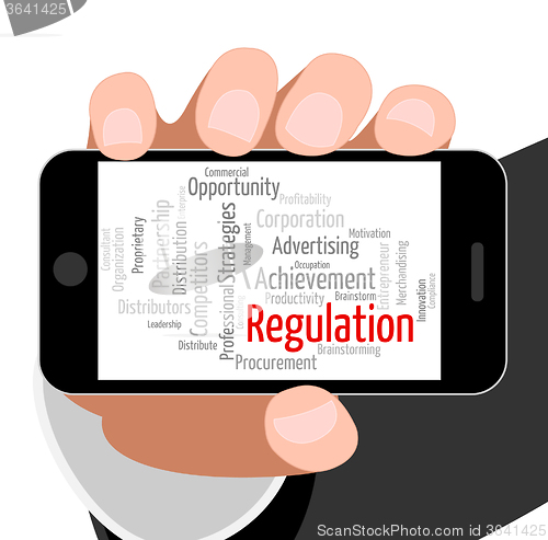 Image of Regulation Word Indicates Rules Regulations And Text