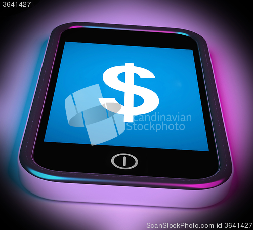 Image of Dollar Sign On Mobile Shows $ Currency