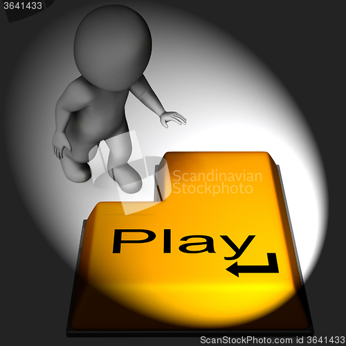 Image of Play Keyboard Means Online Playing And Entertainment