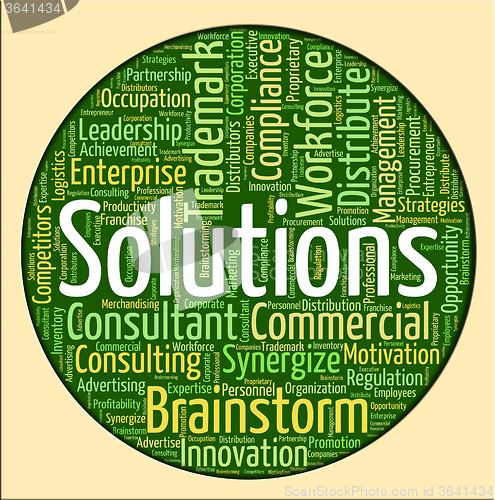 Image of Solutions Word Shows Solve Solved And Achievement