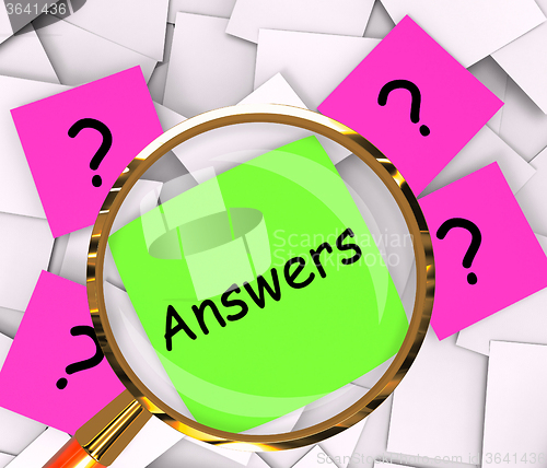 Image of Questions Answers Post-It Papers Show Asking And Finding Out