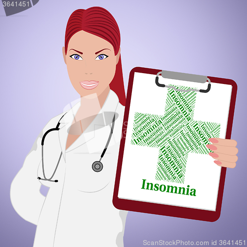 Image of Insomnia Word Represents Ill Health And Attack