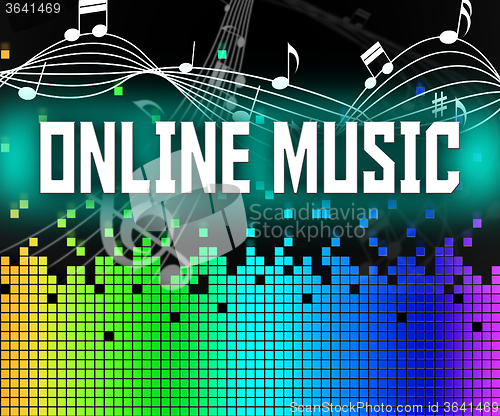 Image of Online Music Represents World Wide Web And Acoustic