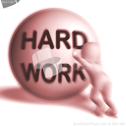 Image of Hard Work Uphill Sphere Shows Difficult Working Labour