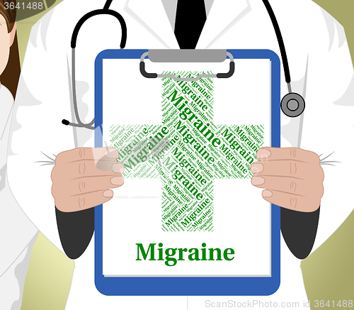 Image of Migraine Word Represents Ill Health And Affliction