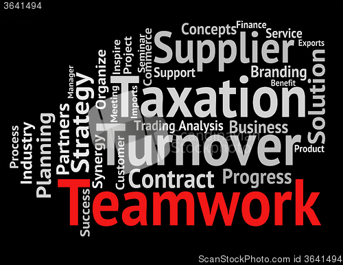Image of Teamwork Word Represents Text Teams And Networking