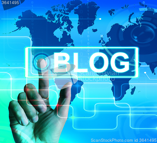 Image of Blog Map Displays International or Worldwide Blogging