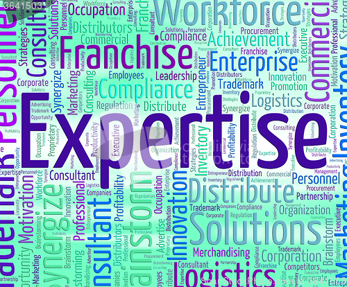 Image of Expertise Word Represents Educated Wordclouds And Specialist