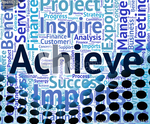 Image of Achieve Word Means Winner Wordcloud And Achievement