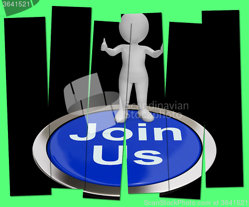 Image of Join Us Pressed Shows Registering Membership Or Club