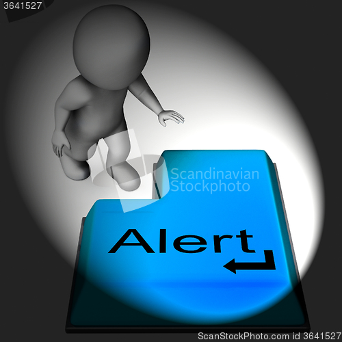 Image of Alert Keyboard Shows Online Notification Or Reminder