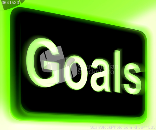 Image of Goals Sign Shows Aims Objectives Or Aspirations