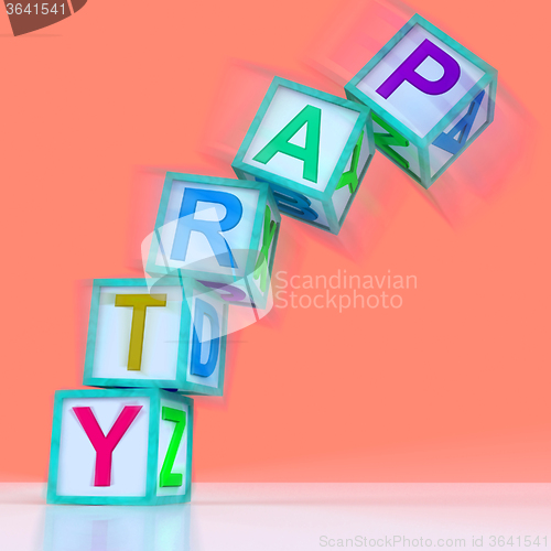 Image of Party Letters Mean Celebration Event Or Socializing