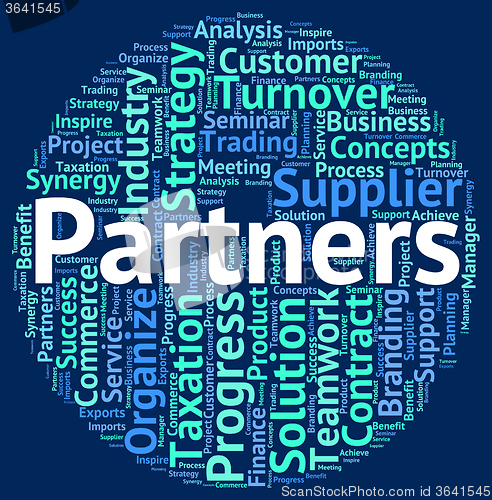 Image of Partners Word Means Work Together And Cooperation