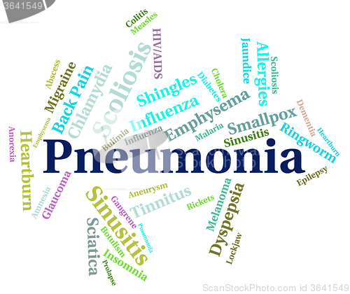 Image of Pneumonia Word Means Ill Health And Affliction