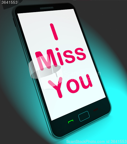 Image of I Miss You On Mobile Means Sad Longing Relationship