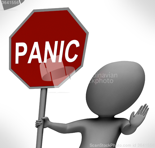 Image of Panic Red Stop Sign Shows Stopping Anxiety Panicking